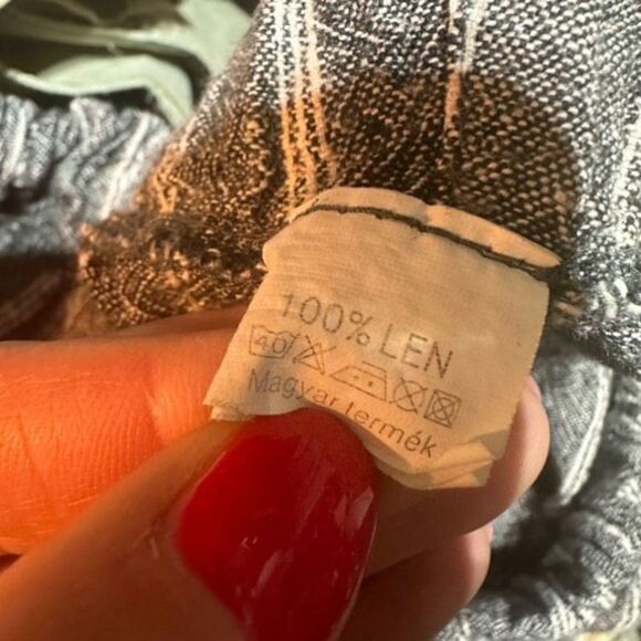 Women’s Flax LagenLook Barrel crop Pants Small Oversized Pull On Elastic Waist - Picture 2 of 11